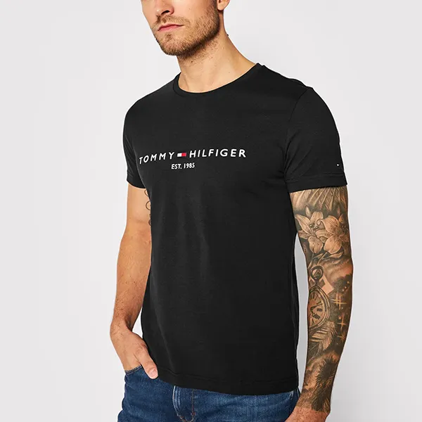 Áo Phông Nam Tommy Hilfiger Logo Black Tshirt MW11465 001 Màu Đen Size XS
