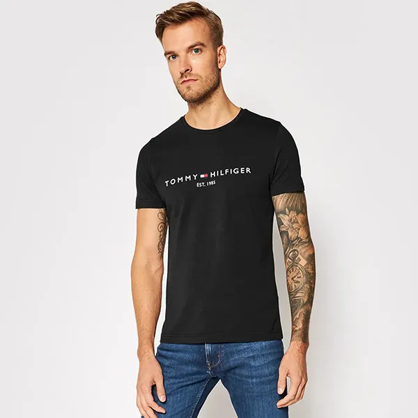Áo Phông Nam Tommy Hilfiger Logo Black Tshirt MW11465 001 Màu Đen Size XS