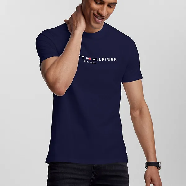 Áo Phông Nam Tommy Hilfiger Logo Navy Tshirt 78J6318 410 4JP Màu Xanh Navy Size XS - Thời trang - Vua Hàng Hiệu