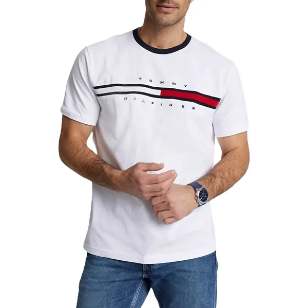 Áo Phông Nam Tommy Hilfiger Regular Fit Tshirt 7849807 100 Màu Trắng Size M
