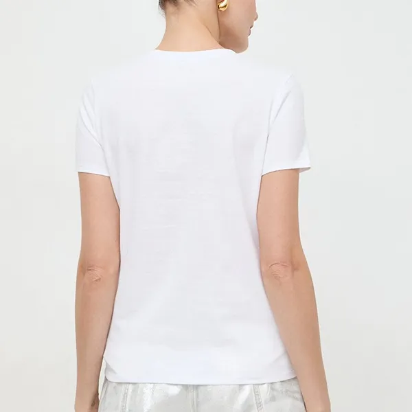 Áo Phông Nữ Elisabetta Franchi In White Tshirt MA01141E2 270 Màu Trắng Size 40