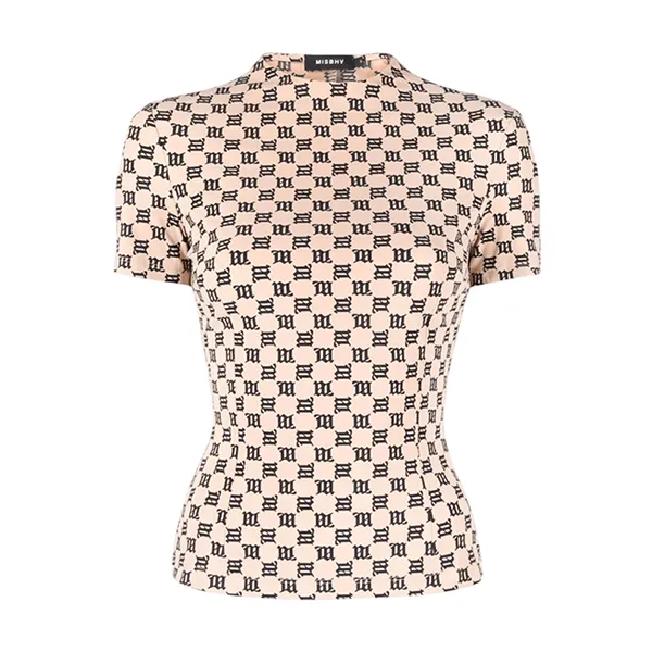 Áo Phông Nữ Misbhv In Beige Logo Monogram 3021W137 Tshirt Màu Be Size M - Thời trang - Vua Hàng Hiệu