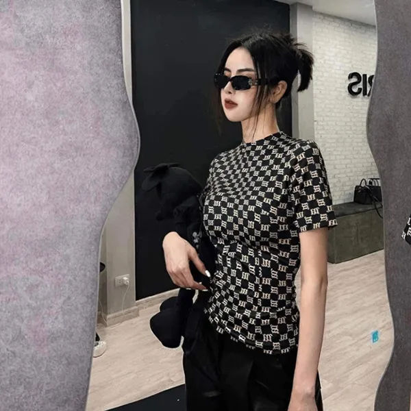 Áo Phông Nữ Misbhv In Black Logo Monogram 3022W146 Tshirt Màu Đen Size S - Thời trang - Vua Hàng Hiệu