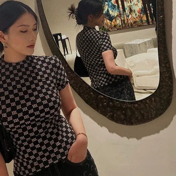 Áo Phông Nữ Misbhv In Black Logo Monogram 3022W146 Tshirt Màu Đen Size S - Thời trang - Vua Hàng Hiệu