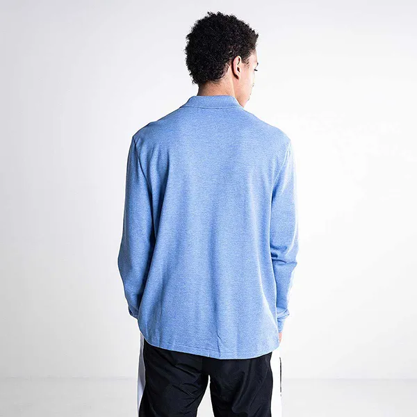 Áo Polo Dài Tay Nam Lacoste Classics Long Sleeved Ripped Collar L1313-00 Màu Xanh Blue Size 2