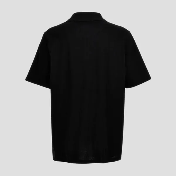 Áo Polo Nam Balmain Black With Logo Embroidered Polo Shirt CH1GC026BC62 Màu Đen Size XXS