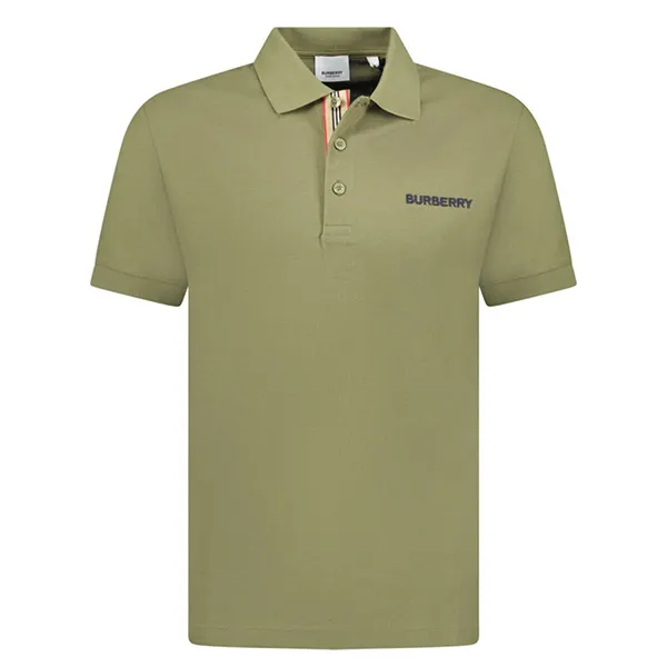 Áo Polo Nam Burberry Hartford Embroidery Logo Check 8084439 Màu Xanh Green Size S