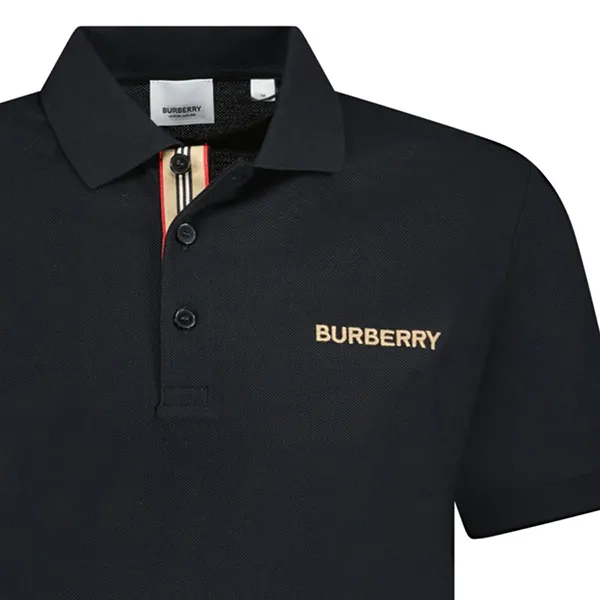 Áo Polo Nam Burberry Hartford Embroidery Logo Check Shirt 8084436 Black Màu Đen Size L - Thời trang - Vua Hàng Hiệu