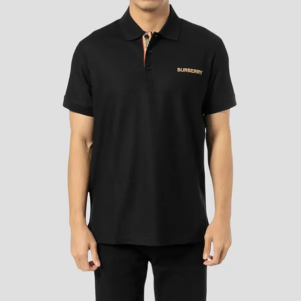 Áo Polo Nam Burberry Hartford Embroidery Logo Check Shirt 8084436 Black Màu Đen Size L - Thời trang - Vua Hàng Hiệu