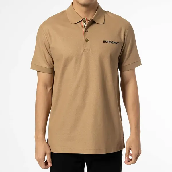 Áo Polo Nam Burberry Hartford Embroidery Logo Check 8084438 Màu Be Size XS - Thời trang - Vua Hàng Hiệu