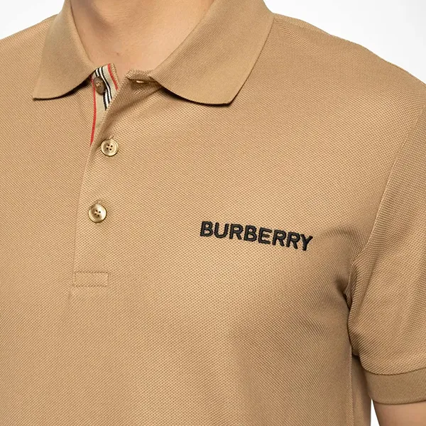 Áo Polo Nam Burberry Hartford Embroidery Logo Check 8084438 Màu Be Size XS - Thời trang - Vua Hàng Hiệu