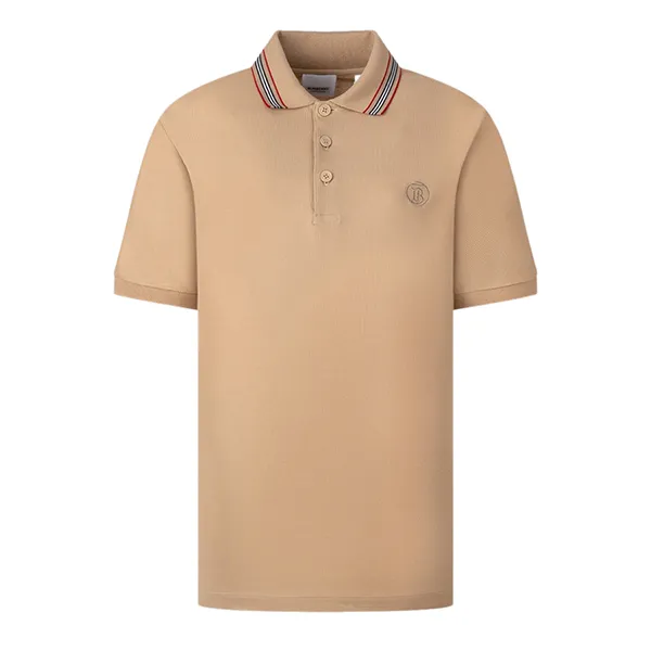 Áo Polo Nam Burberry Men's Beige With TB Logo Embroidered 8083159 Màu Beige Size XS