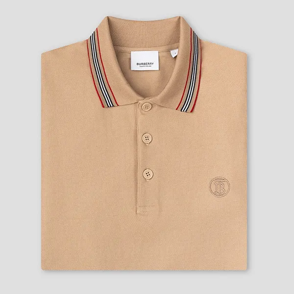 Áo Polo Nam Burberry Men's Beige With TB Logo Embroidered 8083159 Màu Beige Size XS