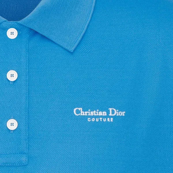 Áo Polo Nam Dior With Logo Embroidered 483J834A0931 580 Màu Xanh Blue Size S