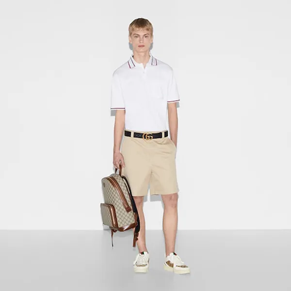 Áo Polo Nam Gucci With Logo Collar Printed 784422 XJGJW 9692 Màu Trắng Size S
