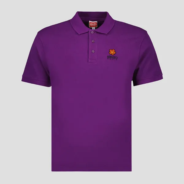 Áo Polo Nam Kenzo Crest Logo Classic In Purple Polo Shirt FC65PO0024PU 83 Màu Tím Size M
