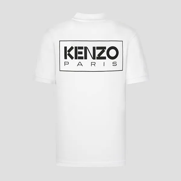 Áo Polo Nam Kenzo White Paris Classic Polo Shirt FC65PO0034PU 01B Màu Trắng Size S
