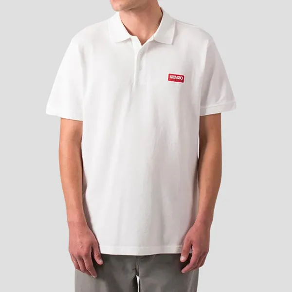 Áo Polo Nam Kenzo White With Classic Logo Embroidered FD65PO5314PU 02 Màu Trắng Size S