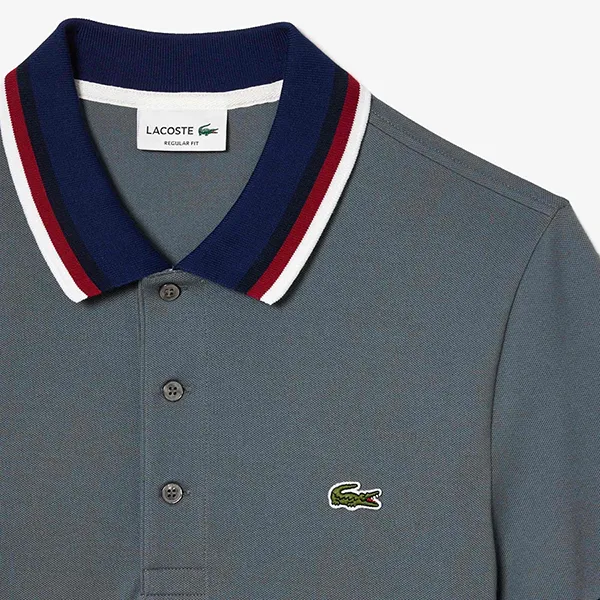 Áo Polo Nam Lacoste Check Regular PH3461-00-7EB Màu Xám Size L