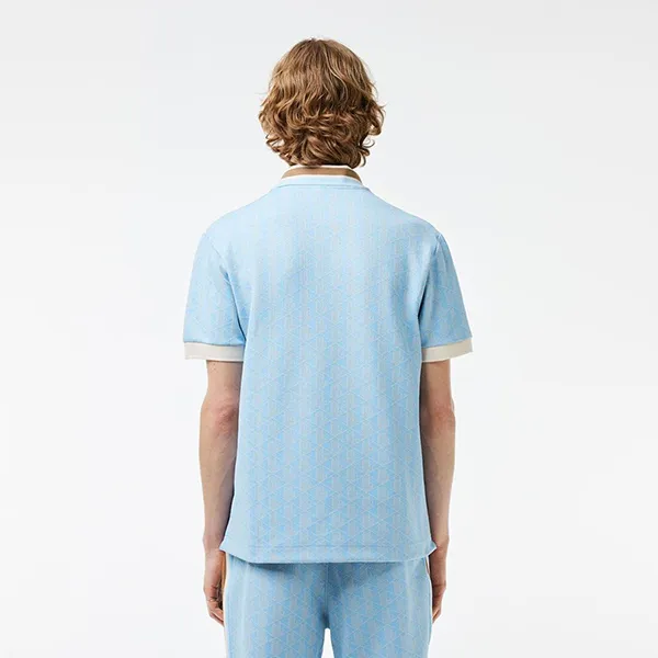 Áo Polo Nam Lacoste Classic Fit Contrast Collar Monogram Motif Light Blue DH1417 51 WB5 Màu Xanh Nhạt Size 5 - Thời trang - Vua Hàng Hiệu