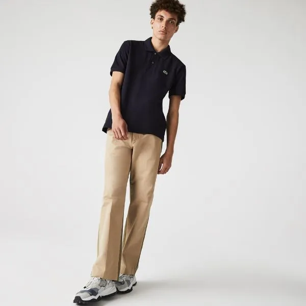 Áo Polo Nam Lacoste Men’s Classic Fit L.12.21 Organic Cotton Piqué Polo Shirt L1221 HDE Màu Xanh Đen Size 2