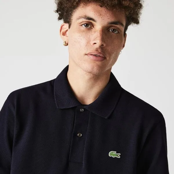 Áo Polo Nam Lacoste Men’s Classic Fit L.12.21 Organic Cotton Piqué Polo Shirt L1221 HDE Màu Xanh Đen Size 2