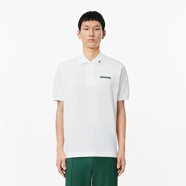 Áo Polo Nam Lacoste Men's Embroidered Slogan Polo PH8017 001 Màu Trắng Size 4
