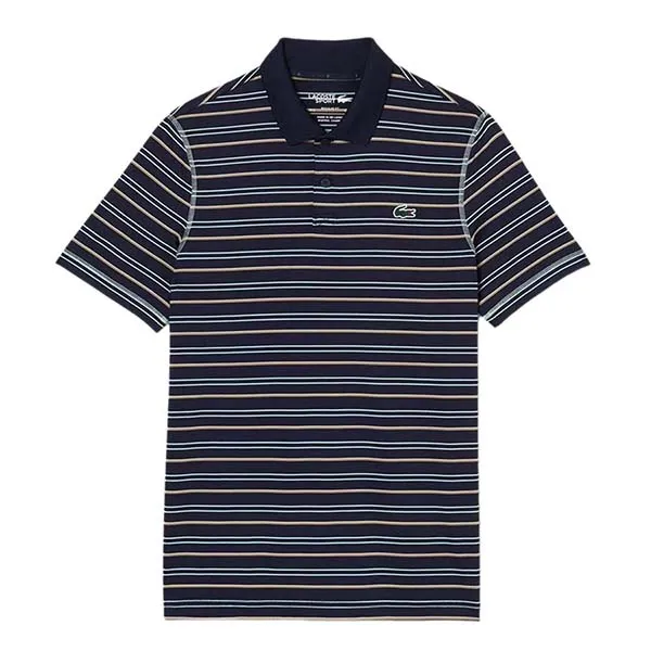 Áo Polo Nam Lacoste Golf Recycled Polyester Stripe Polo Shirt DH5182 YIE Màu Xanh Navy Size 3