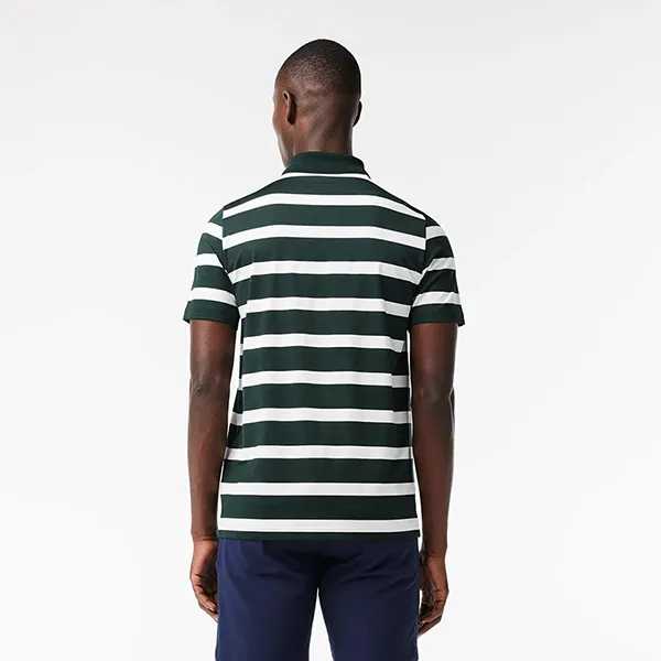 Áo Polo Nam Lacoste Men's Golf UV Resistant Recycled Fiber DH1091 TE2 Màu Xanh Trắng Size 2