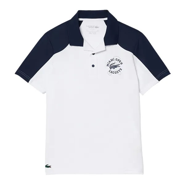 Áo Polo Nam Lacoste Men's Miami Open Edition Tennis Polo DH7785 522 Màu Trắng/Xanh Navy Size 5