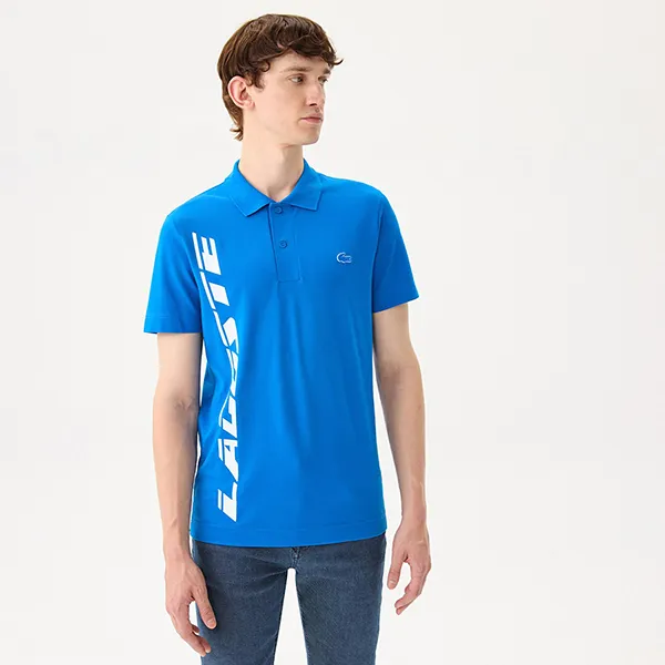 Áo Polo Nam Lacoste Regular Fit Branded Piqué PH9643 K1Q Màu Xanh Blue Size 2