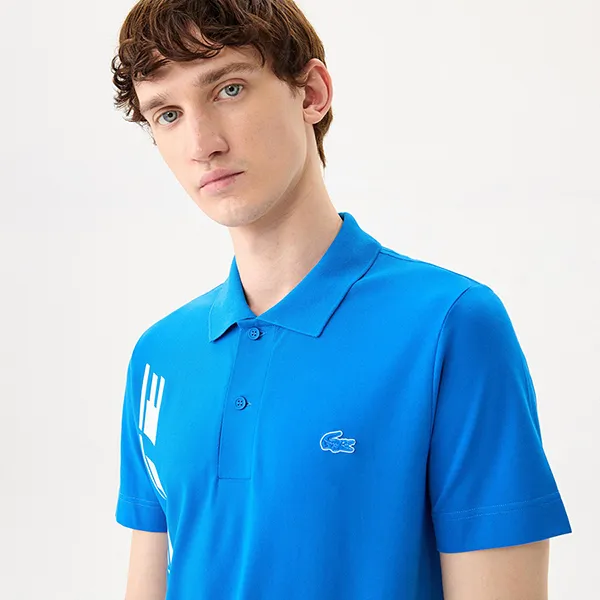 Áo Polo Nam Lacoste Regular Fit Branded Piqué PH9643 K1Q Màu Xanh Blue Size 2