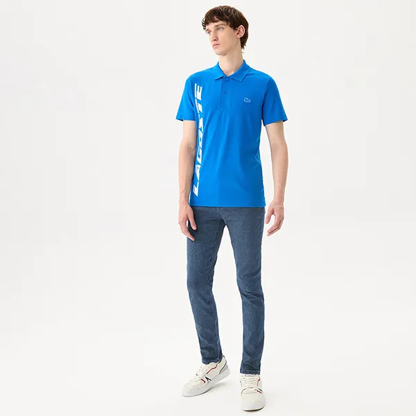 Áo Polo Nam Lacoste Regular Fit Branded Piqué PH9643 K1Q Màu Xanh Blue Size 2