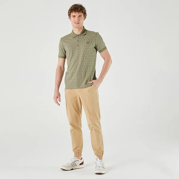 Áo Polo Nam Lacoste Men's Regular Fit Patterned PH0228.28H Màu Xanh Rêu Size 2