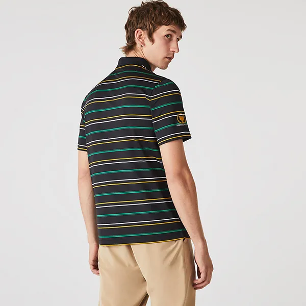 Áo Polo Nam Lacoste Men's Sport Presidents Cup Striped Ultra Dry Jersey DH8192 QPD Màu Đen Kẻ Size 4