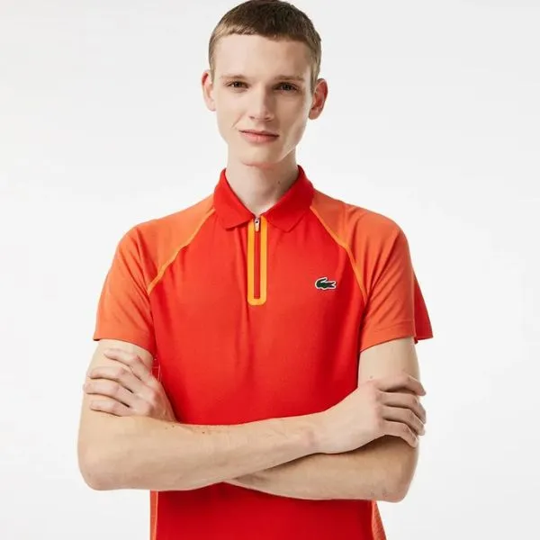 Áo Polo Nam Lacoste Recycled Polyester With Ultra-Dry Technology DH5046 XIM Polo Shirt Màu Đỏ Cam Size 3