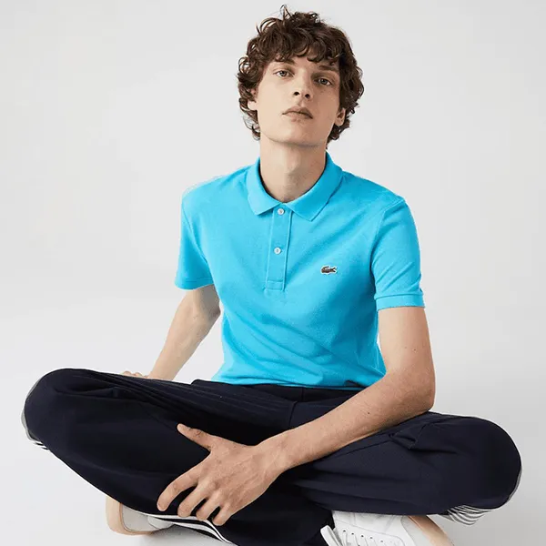 Áo Polo Nam Lacoste Slim Fit Pique Polo Shirt PH4012 HL5 Màu Xanh Ngọc Lam Size 2