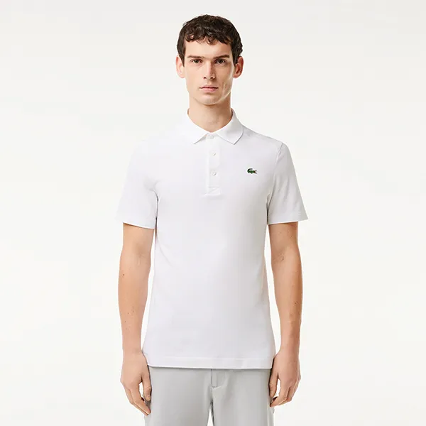 Áo Polo Nam Lacoste Sport Organic Cotton Piqué Golf DH9309 800 Màu Trắng Size M