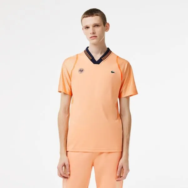Áo Polo Nam Lacoste Sport Roland Garros Edition Team Leader Polo Shirt DH6064 7FG Màu Cam Size 3