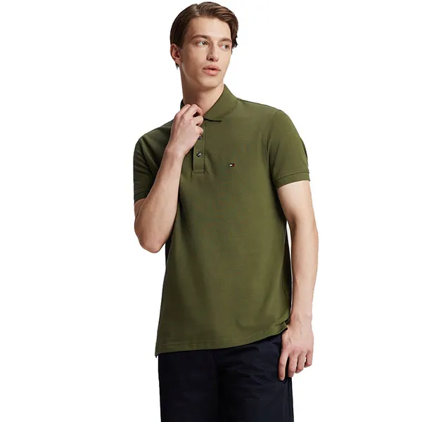 Áo Polo Nam Tommy Hilfiger 1985 Slim MW32347 305 Màu Xanh Olive Size XS