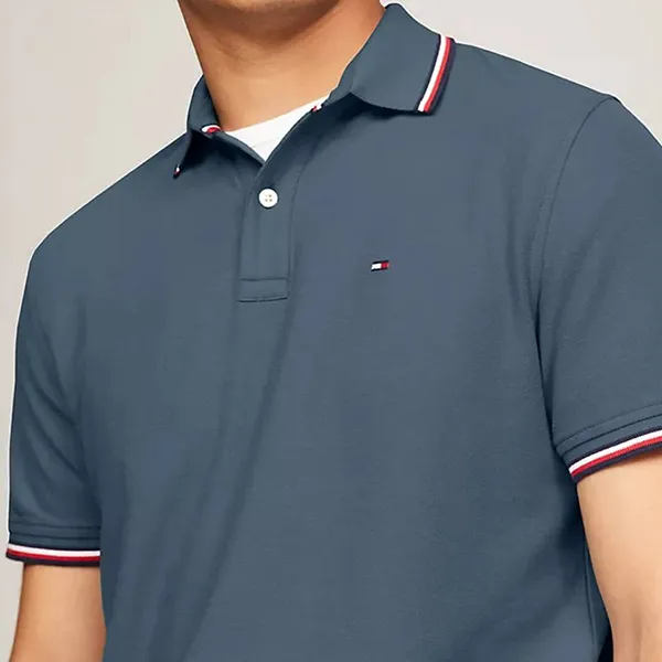 Áo Polo Nam Tommy Hilfiger Regular Fit 78J2653 343 8LZ Màu Xanh Xám Size XS