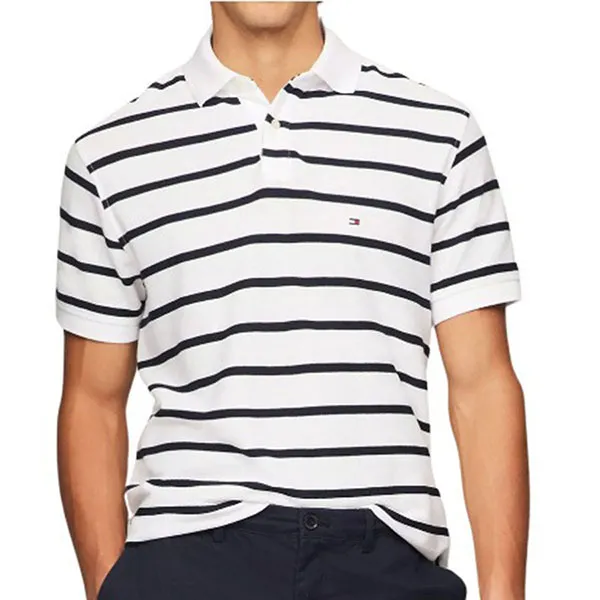 Áo Polo Nam Tommy Hilfiger Regular Fit Sọc Wicking 78J9397 100 YBR Màu Đen Trắng Size M - Thời trang - Vua Hàng Hiệu