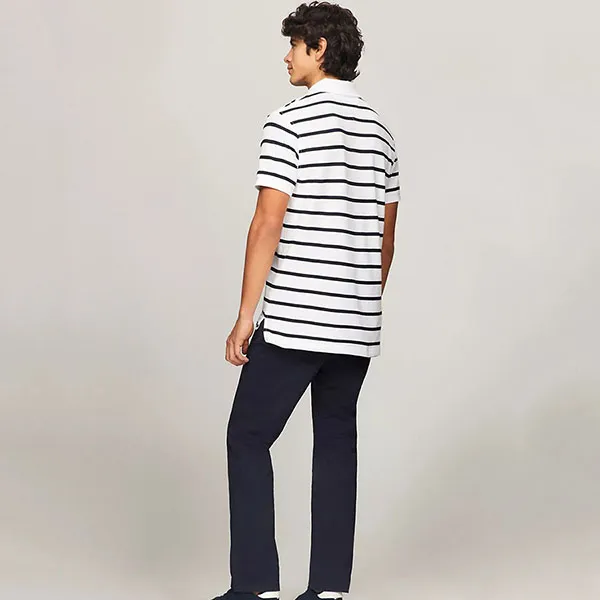 Áo Polo Nam Tommy Hilfiger Regular Fit Sọc Wicking 78J9397 100 YBR Màu Đen Trắng Size M - Thời trang - Vua Hàng Hiệu