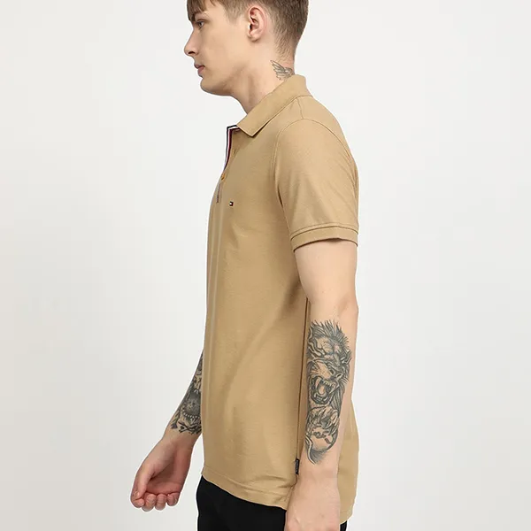 Áo Polo Nam Tommy Hilfiger Stripe Placket Slim Fit 78JA886 260 Màu Be Size L