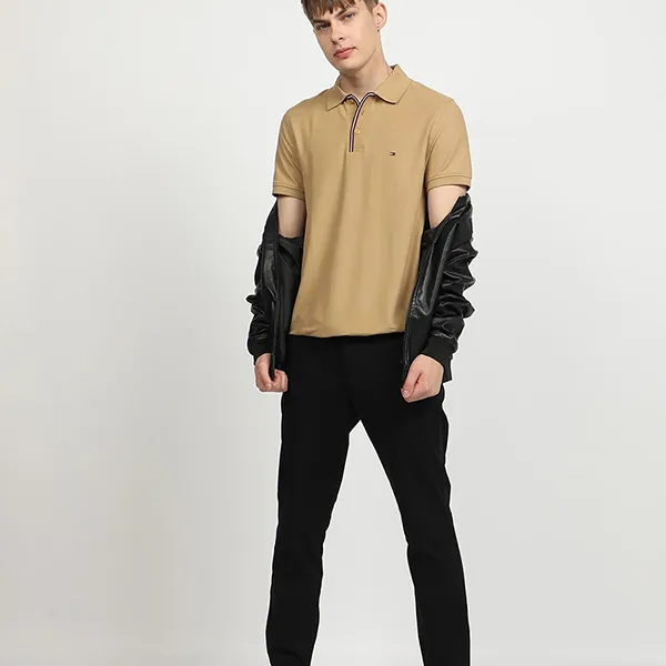 Áo Polo Nam Tommy Hilfiger Stripe Placket Slim Fit 78JA886 260 Màu Be Size L