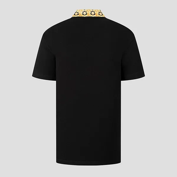 Áo Polo Nam Versace Black With Collar Printed Shirt 1012260 Màu Đen Size XS