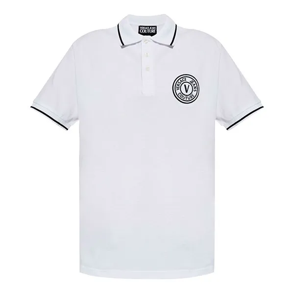 Áo Polo Nam Versace Jeans Couture In White Vemblem Thick Foil 77GAGT01 CJ01T Màu Trắng Size XS - Thời trang - Vua Hàng Hiệu