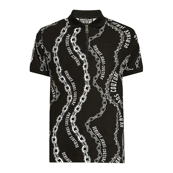 Áo Polo Nam Versace Jeans Couture Patterned 77GAG626 JS391 899 Màu Đen Trắng Size XS - Thời trang - Vua Hàng Hiệu