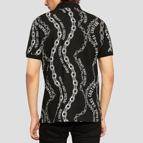 Áo Polo Nam Versace Jeans Couture Patterned 77GAG626 JS391 899 Màu Đen Trắng Size XS - Thời trang - Vua Hàng Hiệu