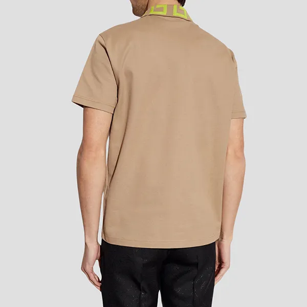 Áo Polo Nam Versace Medusa Greca With Logo Embroidered A89492/1A048672KF90 Màu Be Size XS